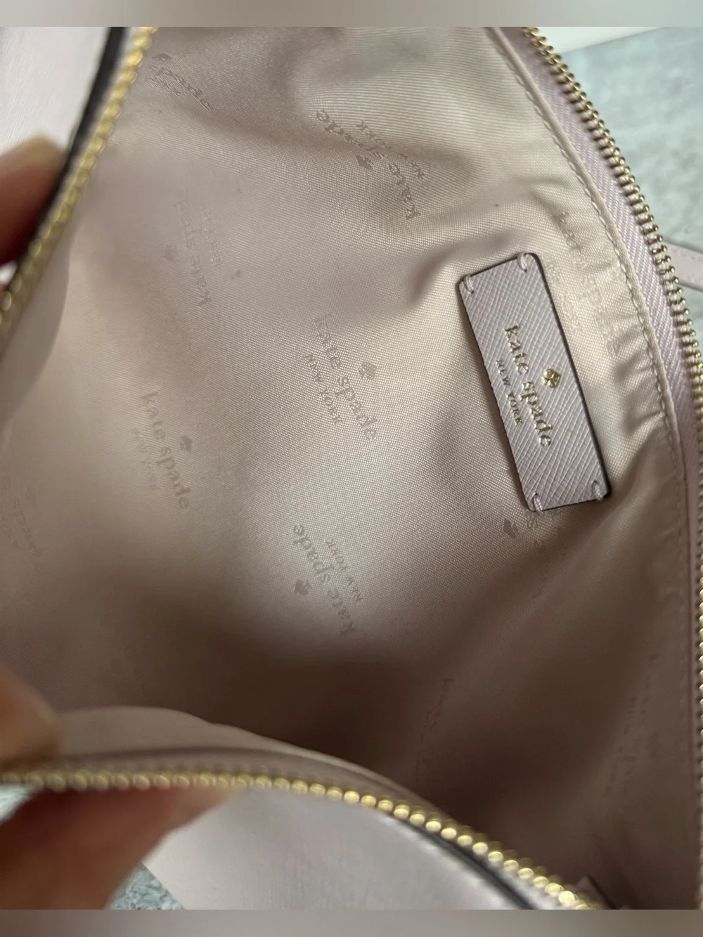 KATE SPADE Sadie Saffiano Leather Crossbody Bag CHALK PINK KE594